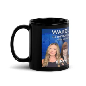 Wake Up Black Glossy Mug