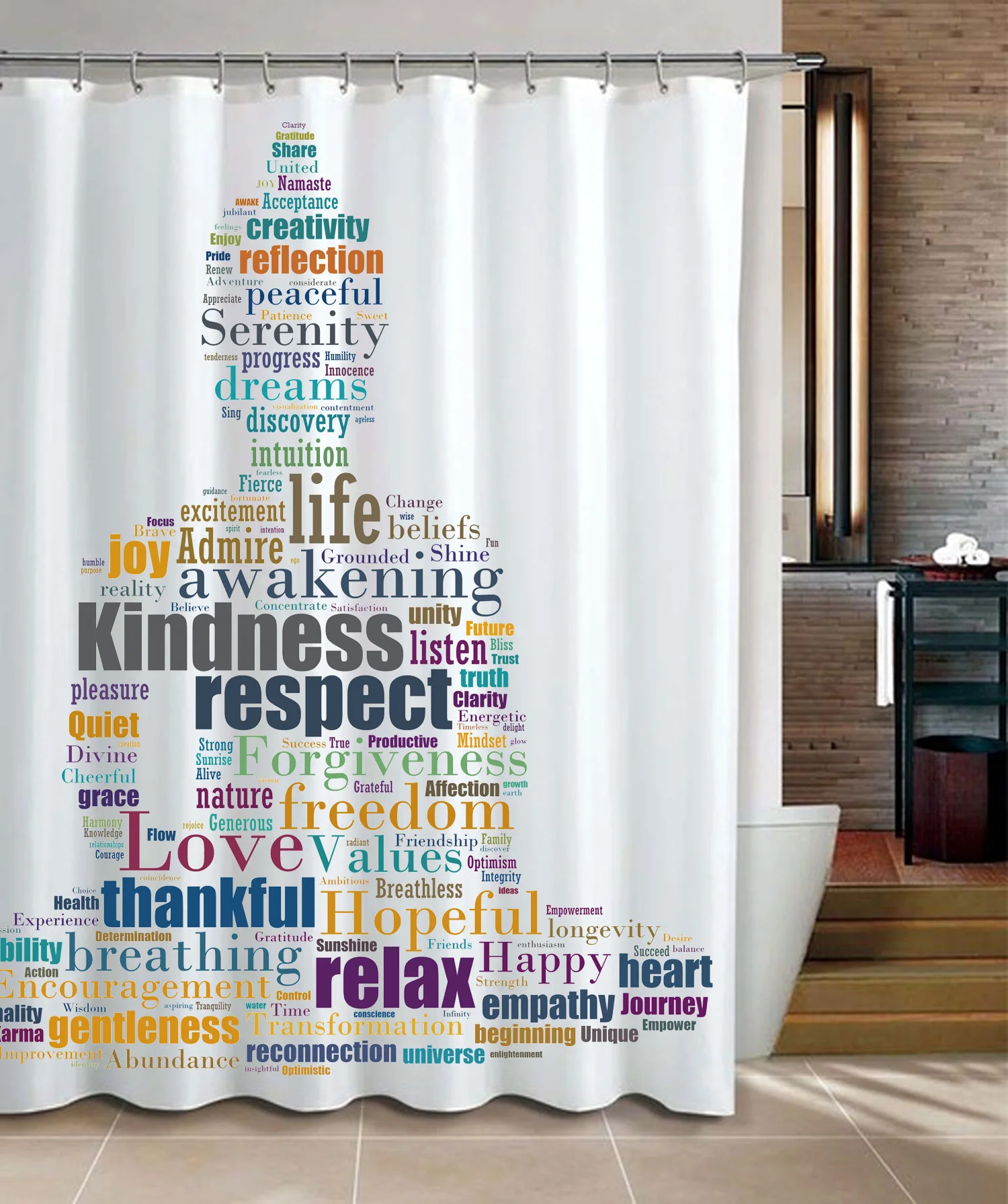 Inspirational Zen Buddha Shower Curtain - Color